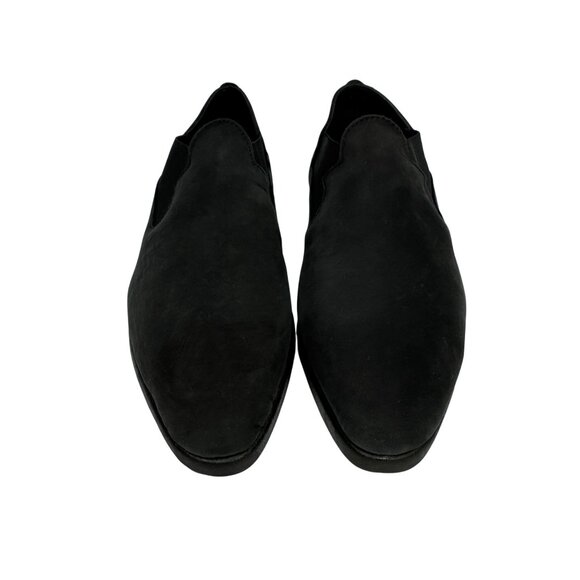 Vintage Mixed Blues Women Size 8 Black Nubuck Slip-On Loafers Comfortable Narrow - Picture 3 of 11